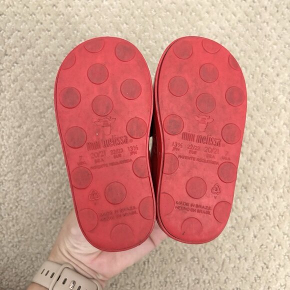 Mini Melissa x Disney Minnie Mouse Red Slip-On Sneaker Shoes Toddler Size 7 - Picture 7 of 8